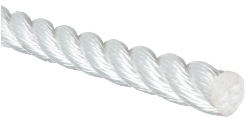 3-STRANDS ROPE POLYESTER WHITE - 5/8in
